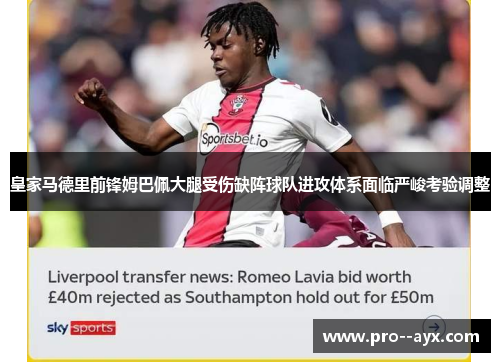 皇家马德里前锋姆巴佩大腿受伤缺阵球队进攻体系面临严峻考验调整 皇家马德里前锋姆巴佩大腿受伤缺阵球队进攻体系面临严峻考验调整