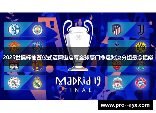 2025世俱杯抽签仪式迈阿密启幕全球豪门命运对决分组悬念揭晓 2025世俱杯抽签仪式迈阿密启幕全球豪门命运对决分组悬念揭晓